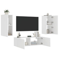 Mobili TV a Muro 3pz con Luci LED Bianchi 3216867