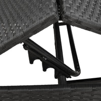 Lettini Prendisole 2 pz con Tavolino Nero in Polyrattan 4002710