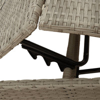 Lettini Prendisole 2pz con Tavolino Grigio Chiaro in Polyrattan 4002715