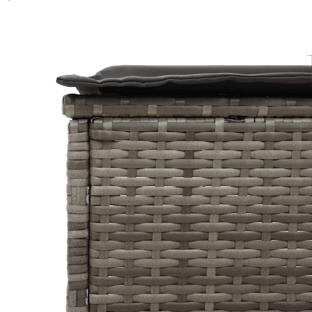 Lettino Prendisole con Cuscino Grigio in Polyrattan 4002721