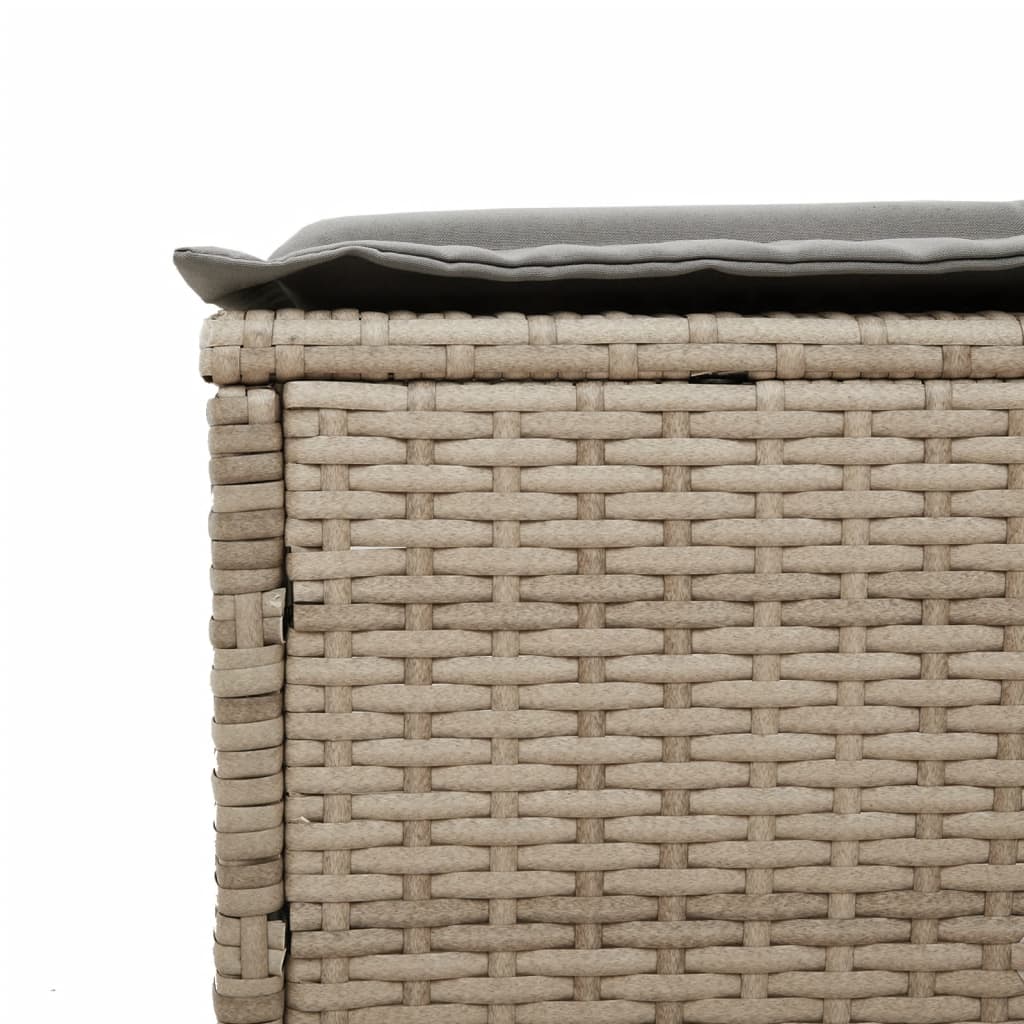 Lettino Prendisole con Cuscini Beige in Polyrattan 4002722