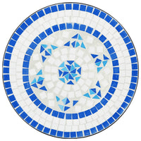 Tavolino da Bistrot con Mosaico Blu e Bianco Ø50x70 cm Ceramica 4003399