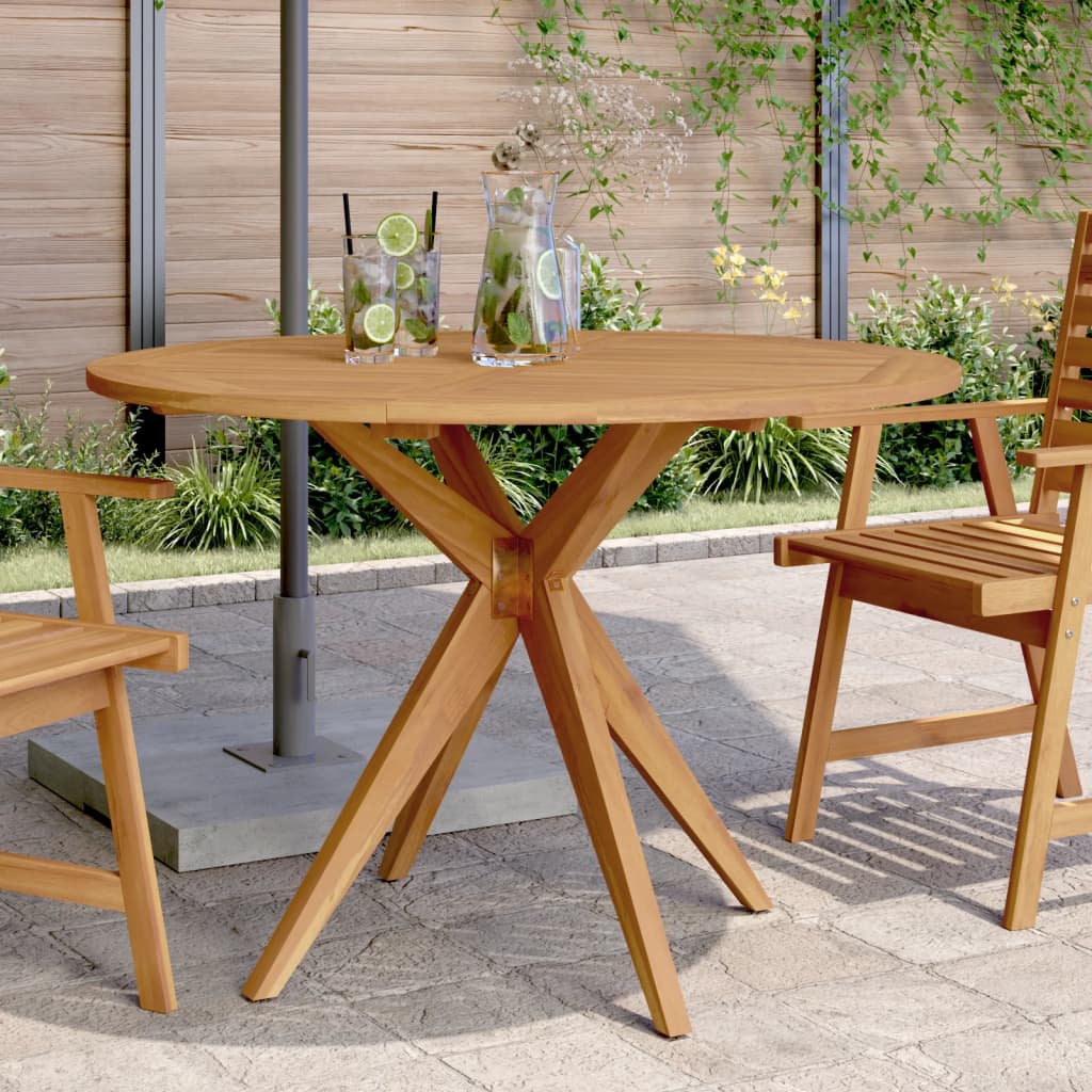 Tavolo da Giardino Rotondo Ø110x75cm in Legno Massello Acacia 367835