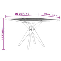 Tavolo da Giardino Quadrato 110x110x75 cm Legno Massello Acacia 367837