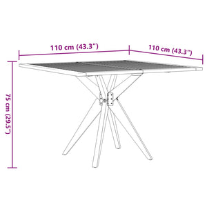 Tavolo da Giardino Quadrato 110x110x75 cm Legno Massello Acacia 367837