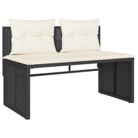 Set Divani da Giardino 4 pz con Cuscini Nero in Polyrattan 4003878