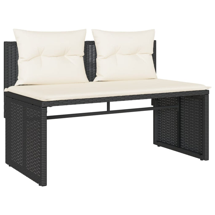 Set Divani da Giardino 4 pz con Cuscini Nero in Polyrattan 4003878