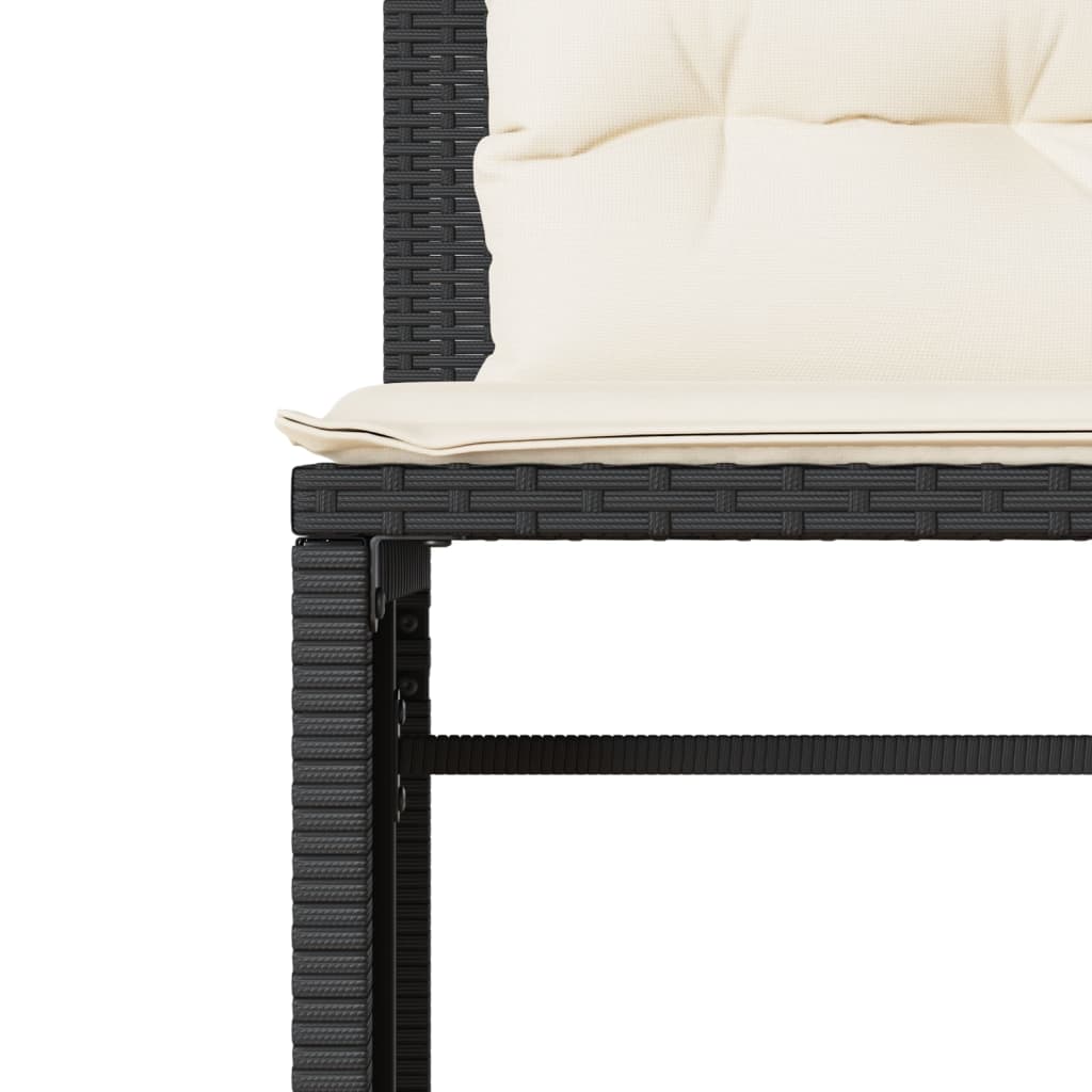 Set Divani da Giardino 4 pz con Cuscini Nero in Polyrattan 4003878