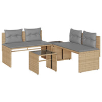 Set Divano da Giardino 4 pz con Cuscini Beige in Polyrattan 4003881