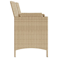 Divano Giardino 2 Posti con Tavolo e Sgabelli Beige Polyrattan 4003893