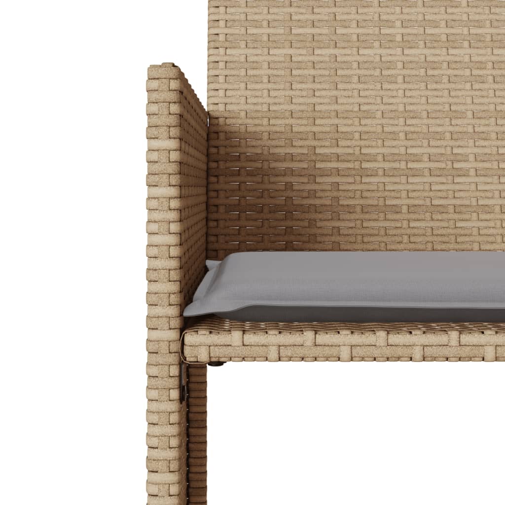 Divano Giardino 2 Posti con Tavolo e Sgabelli Beige Polyrattan 4003893