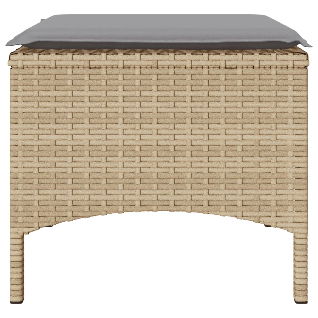 Divano Giardino 2 Posti con Tavolo e Sgabelli Beige Polyrattan 4003893