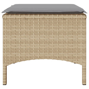 Divano Giardino 2 Posti con Tavolo e Sgabelli Beige Polyrattan 4003893