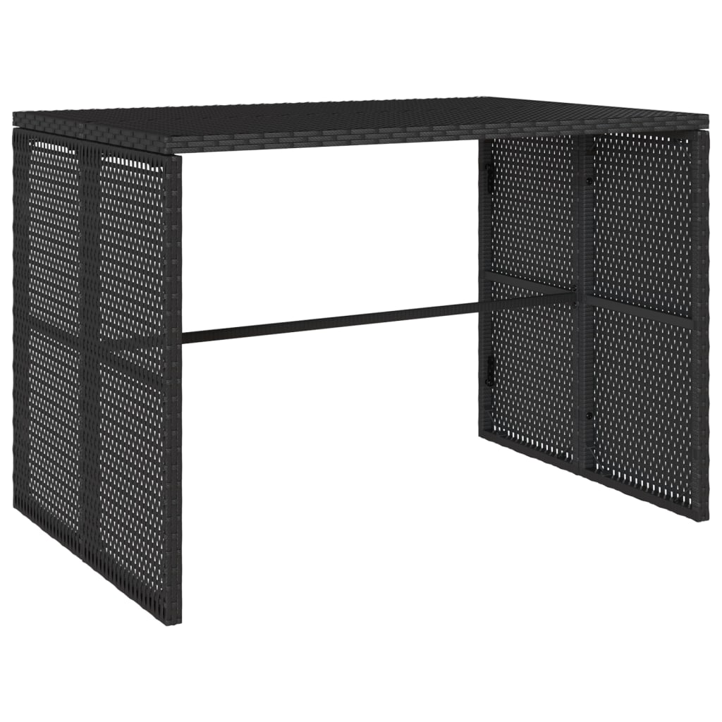 Set da Pranzo da Giardino 3 pz con Cuscini Nero in Polyrattan 4003902