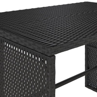 Set da Pranzo da Giardino 3 pz con Cuscini Nero in Polyrattan 4003902