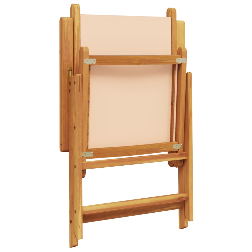 Sedie da Giardino 2pz Beige Legno Massello di Acacia e Tessuto 367660