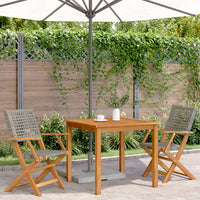 Sedie da Giardino 2pz Grigie Legno Massello Acacia e Polyrattan 367664