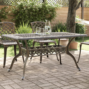 Tavolo da Giardino Bronzo 150x90x72 cm in Alluminio Pressofuso 4002803