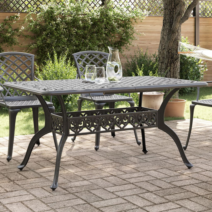 Tavolo da Giardino Nero 150x90x72 cm in Alluminio Pressofusocod mxl 93362