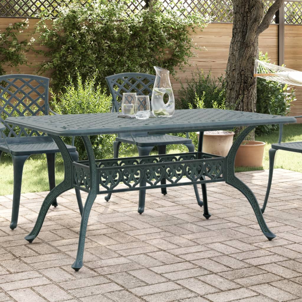 Tavolo da Giardino Verde 150x90x72 cm in Alluminio Pressofuso 4002806