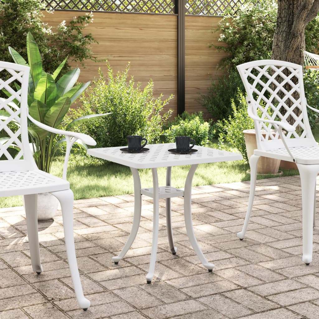 Tavolo da Giardino Bianco 53x53x53 cm in Alluminio Pressofuso 4002821