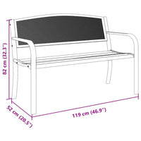 Panchina da Giardino 119 cm Nera in Acciaio 4002827