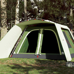 Tenda Familiare con Portico 9 Persone Verde a Rilascio Rapido 4004213