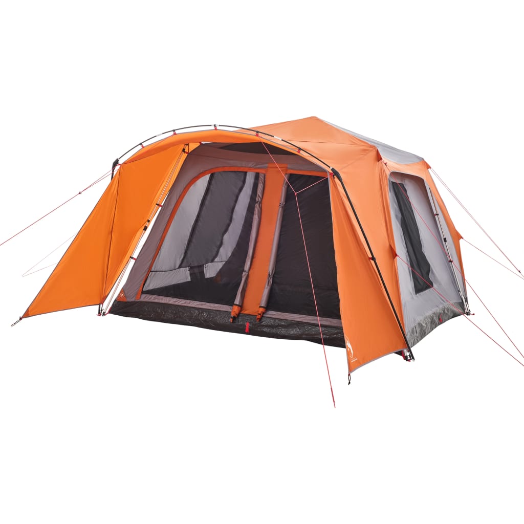 Tenda Famiglia Portico 9 Pers. Grigio Arancione Rilascio Rapido 4004215