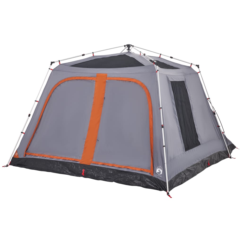 Tenda Famiglia Portico 9 Pers. Grigio Arancione Rilascio Rapido 4004215