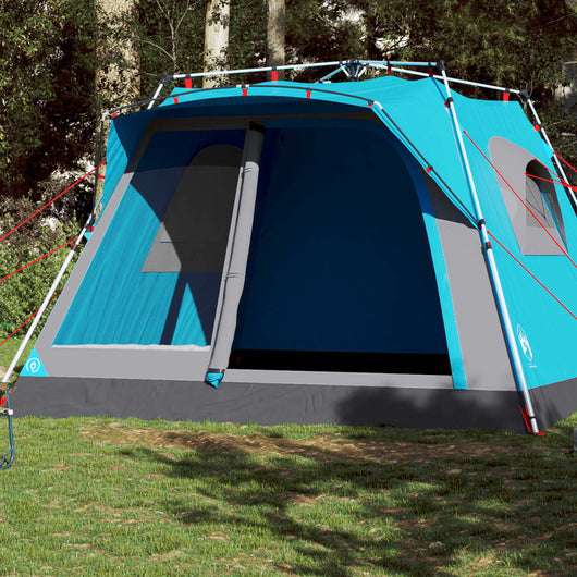 Tenda Familiare Cabina 7 Persone Blu a Rilascio Rapido 4004217