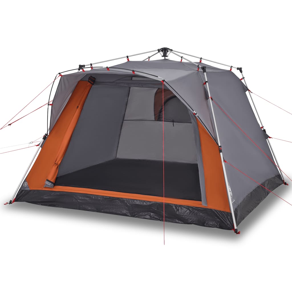 Tenda Campeggio Cabina 4 Pers. Grigio Arancione Rilascio Rapido 4004221