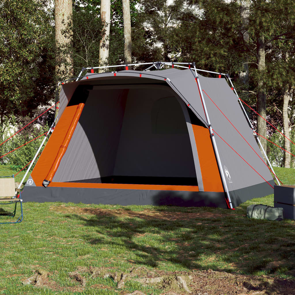 Tenda Campeggio Cabina 4 Pers. Grigio Arancione Rilascio Rapido 4004221