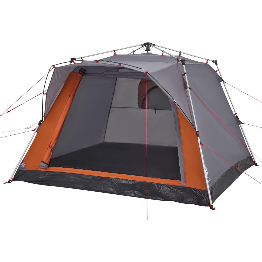 Tenda Campeggio Cabina 4 Pers. Grigio Arancione Rilascio Rapido 4004221