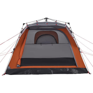 Tenda Campeggio Cabina 4 Pers. Grigio Arancione Rilascio Rapido 4004221