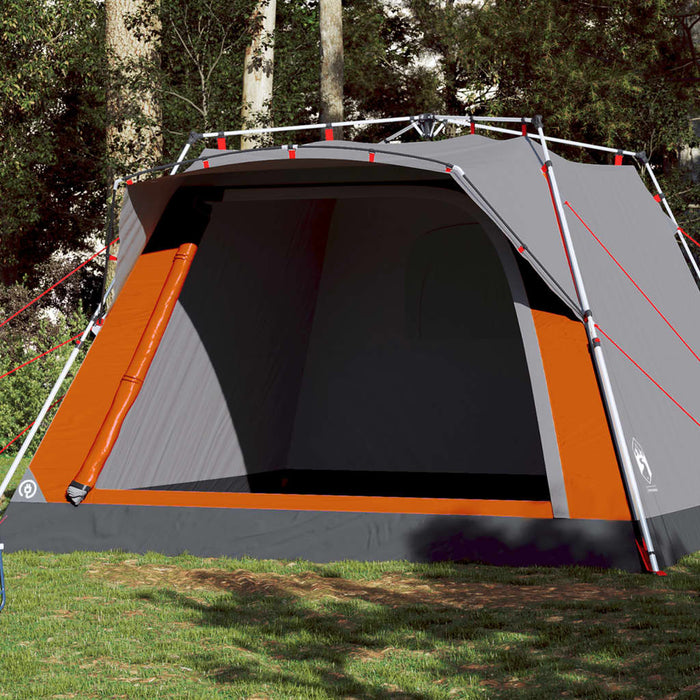 Tenda Campeggio Cabina 4 Pers. Grigio Arancione Rilascio Rapido 4004221