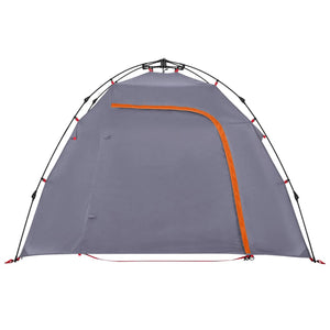 Tenda a Cupola 3 Persone Grigio e Arancione a Rilascio Rapido 4004224