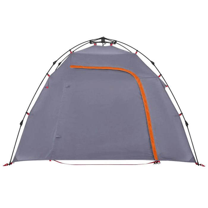 Tenda a Cupola 3 Persone Grigio e Arancione a Rilascio Rapido 4004224