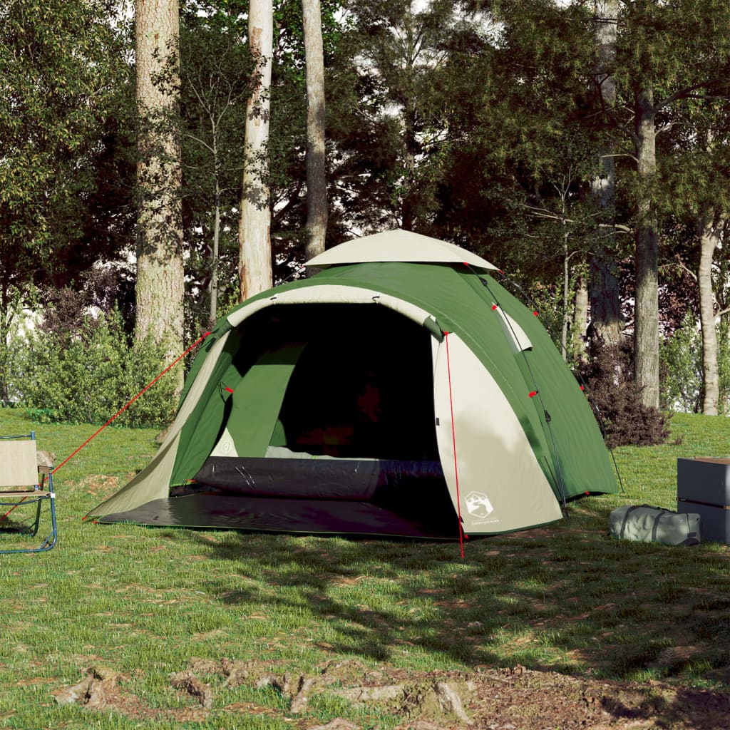 Tenda a Cupola da Campeggio 3 Persone Verde a Rilascio Rapido 4004226