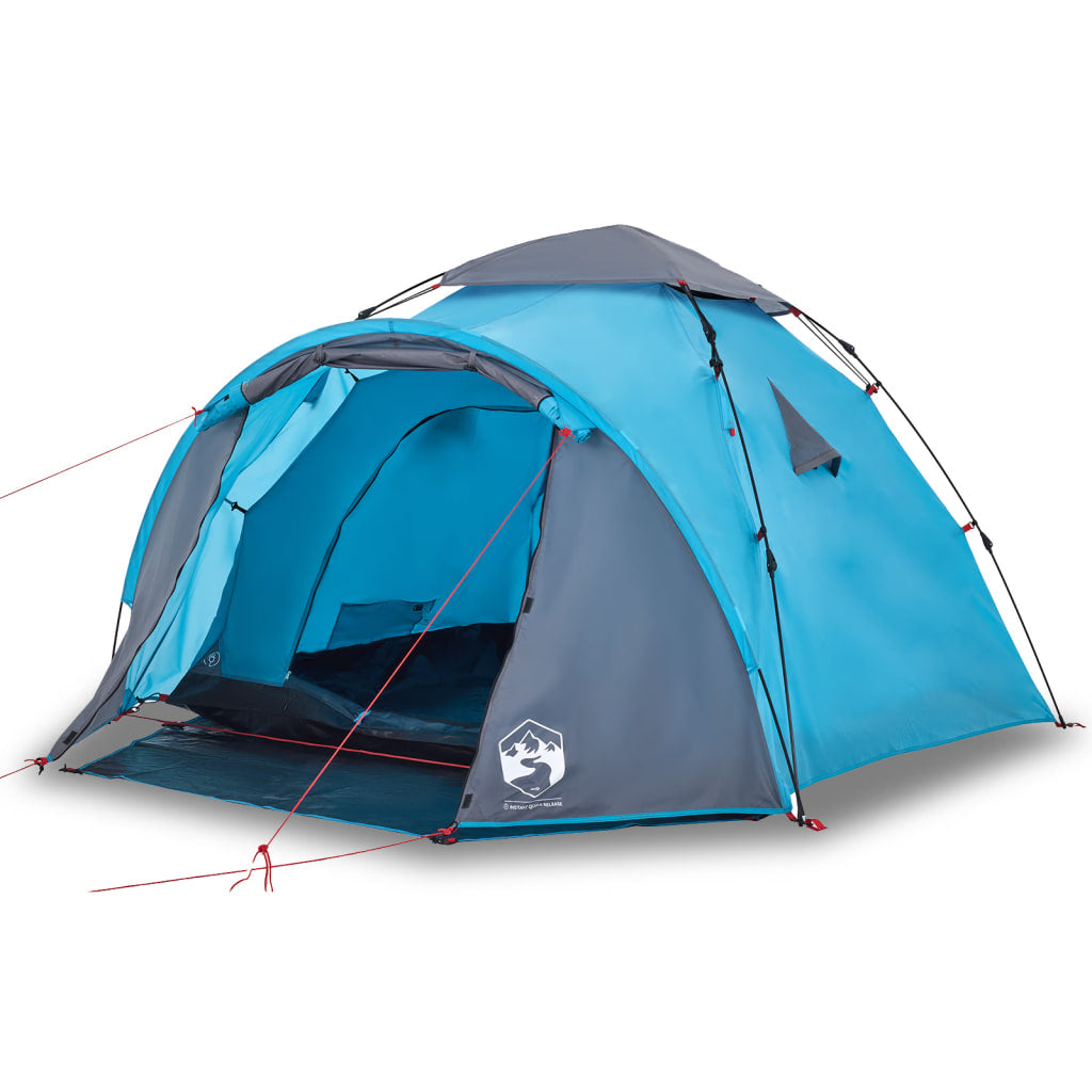 Tenda a Cupola da Campeggio 3 Persone Blu a Rilascio Rapido 4004227