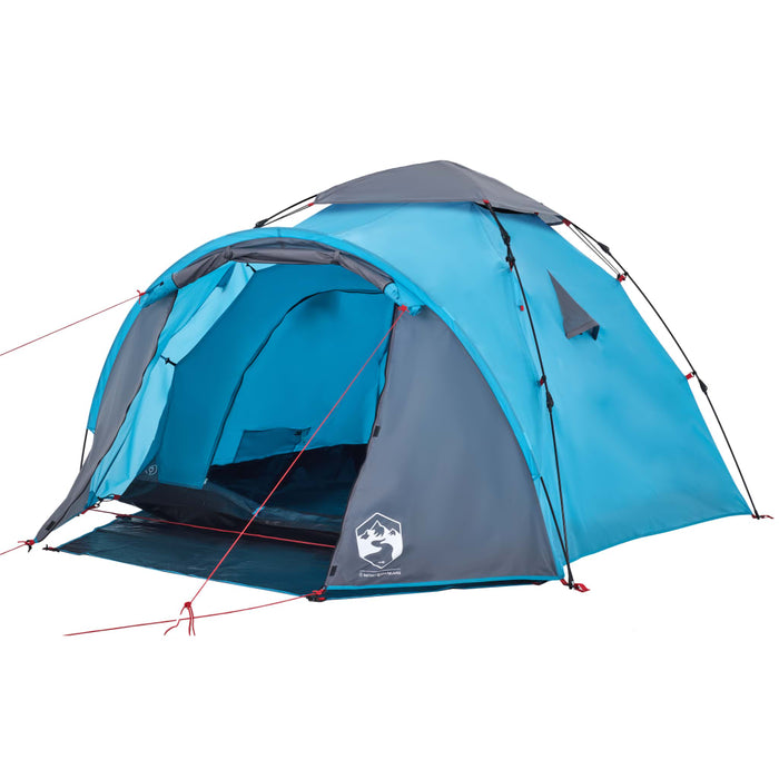 Tenda a Cupola da Campeggio 3 Persone Blu a Rilascio Rapido 4004227