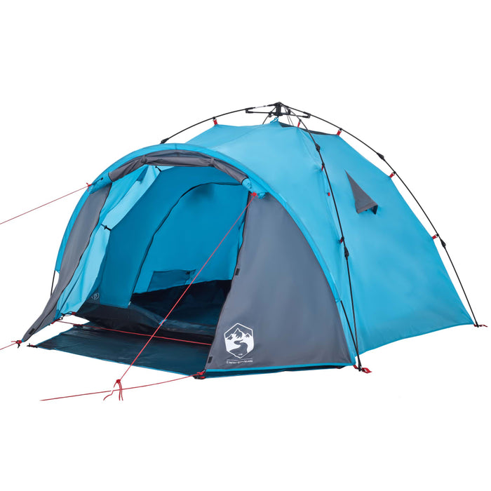 Tenda a Cupola da Campeggio 3 Persone Blu a Rilascio Rapido 4004227