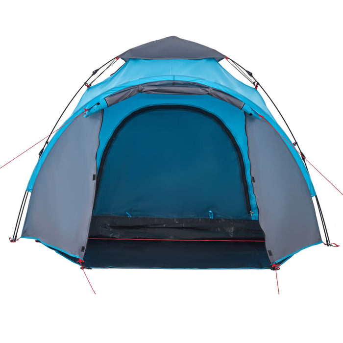 Tenda a Cupola da Campeggio 3 Persone Blu a Rilascio Rapido 4004227