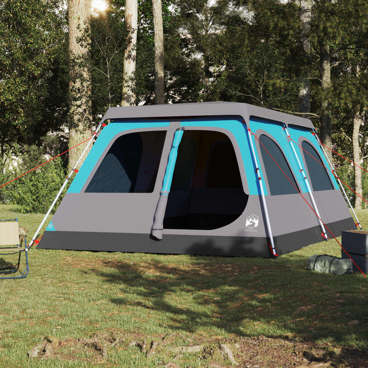 Tenda Familiare a Cupola 8 Persone Blu a Rilascio Rapido 4004237