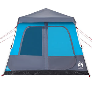 Tenda Familiare a Cupola 8 Persone Blu a Rilascio Rapido 4004237