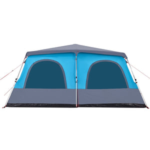 Tenda Familiare a Cupola 8 Persone Blu a Rilascio Rapido 4004237