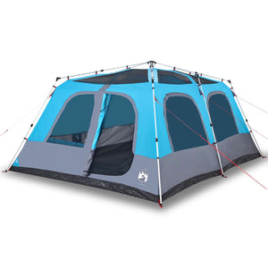 Tenda Familiare a Cupola 10 Persone Blu a Rilascio Rapido 4004240