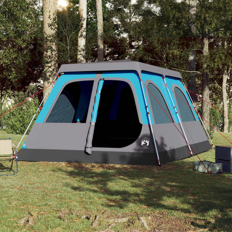 Tenda Familiare a Cupola 10 Persone Blu a Rilascio Rapido 4004240