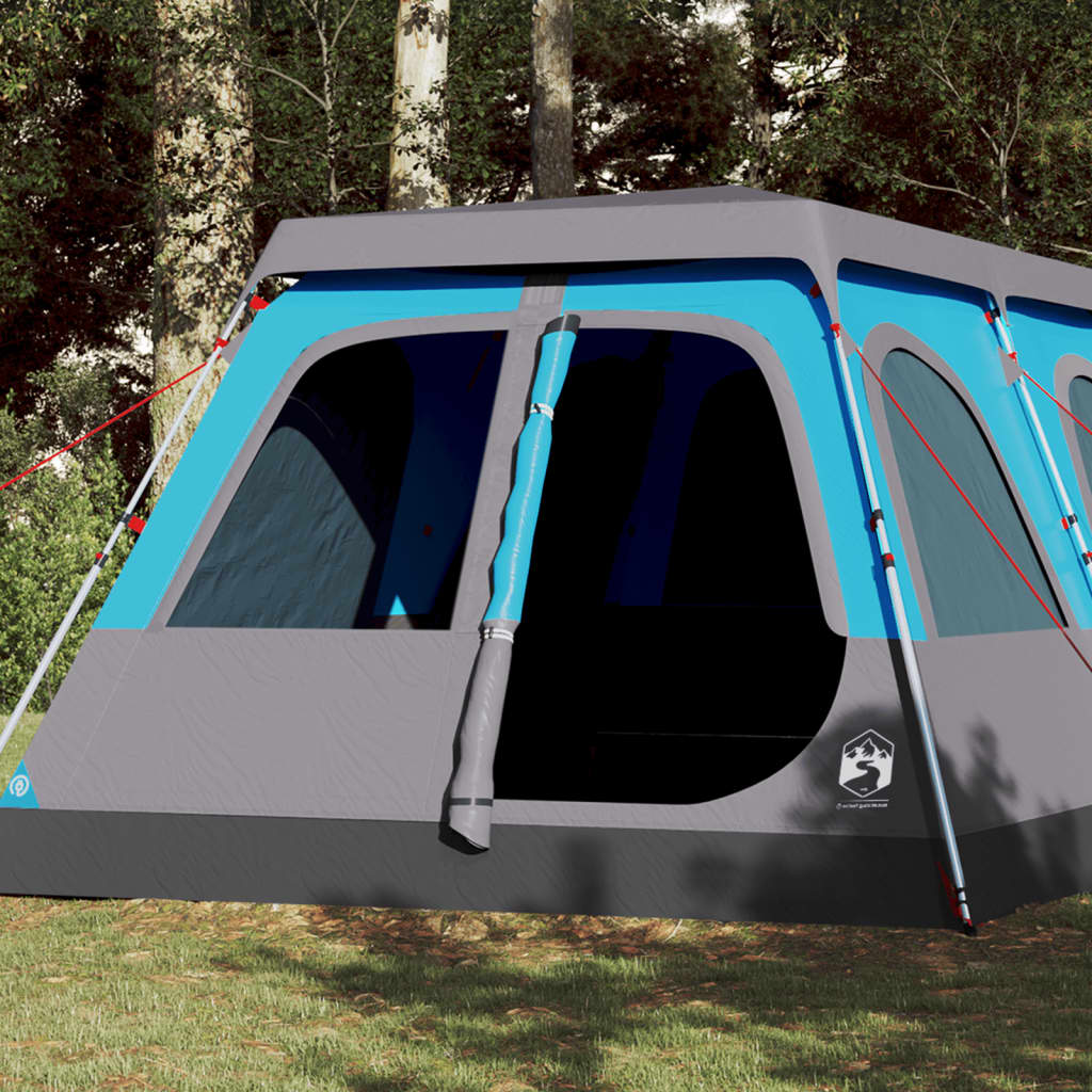 Tenda Familiare a Cupola 10 Persone Blu a Rilascio Rapido 4004240