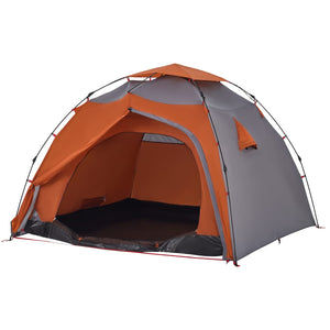 Tenda a Cupola 4 Persone Grigio e Arancione a Rilascio Rapido 4004244