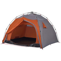 Tenda a Cupola 4 Persone Grigio e Arancione a Rilascio Rapido 4004244